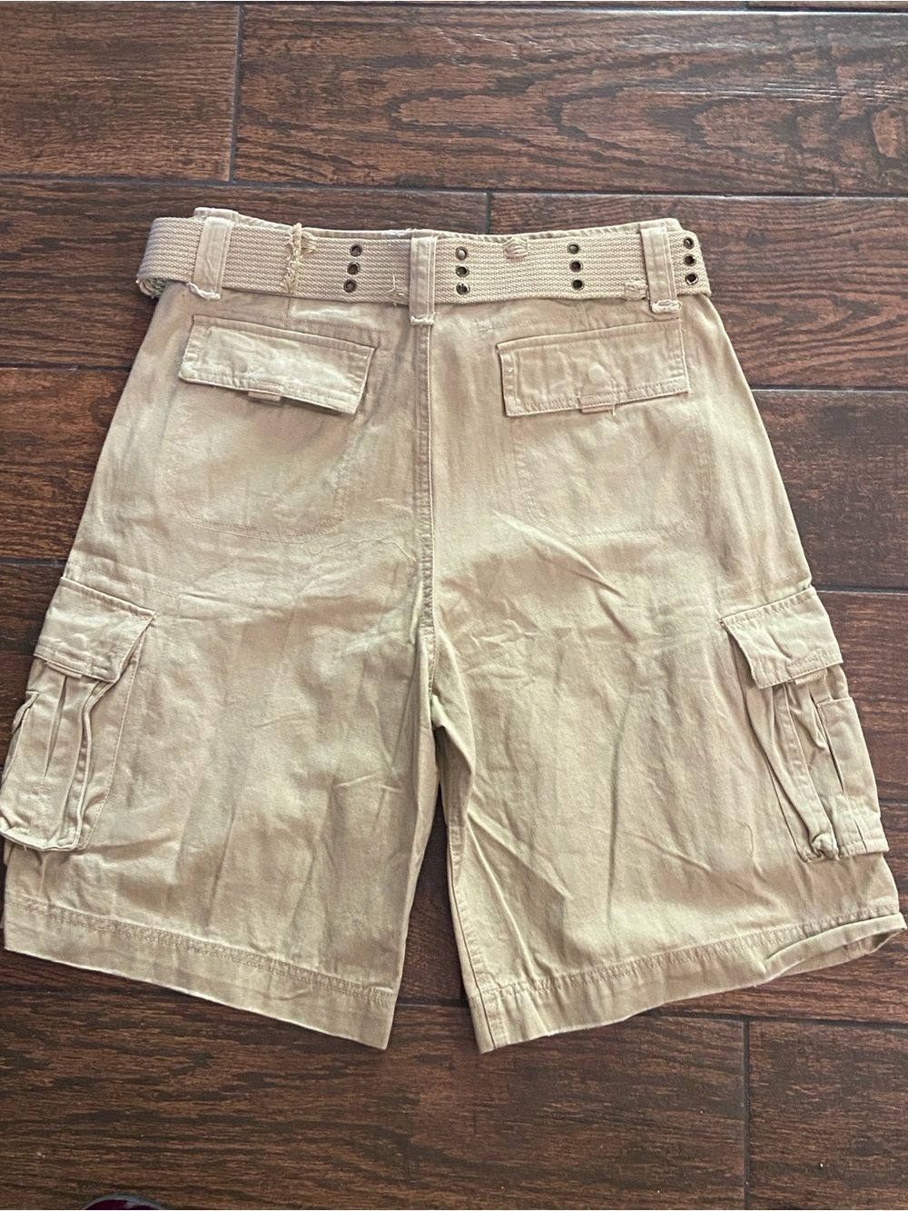 Ditch Plains New York Tan Cargo Shorts with Durable Fabric and Built-in Belt